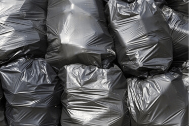 black poly sacks Black rubbish polythene bags