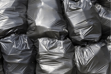 Black rubbish polythene bags