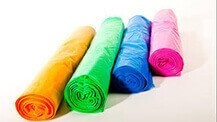 Coloured polythene bag rolls