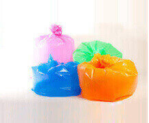 Coloured waste sacks