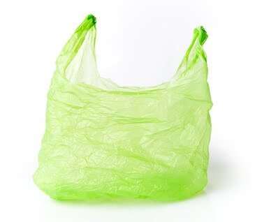 Green polythene bag