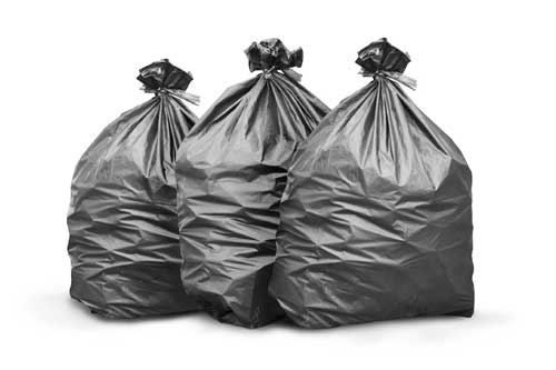 black polythene waste sacks