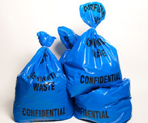 confidential waste sacks blue