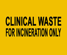 yellow Clinical waste bags 