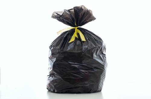 Black bin bag with tie