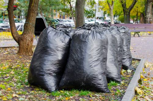 wheelie bin sacks in pile