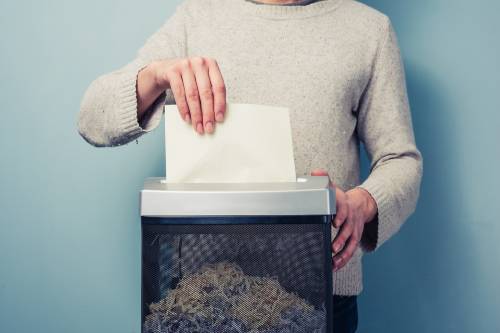 waste being shredded confidential shredding