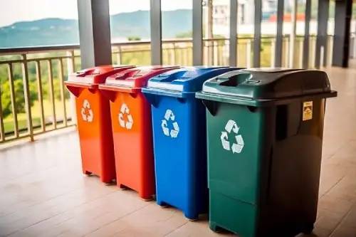 separate waste management bins