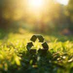 Green triangular eco recycle concept.