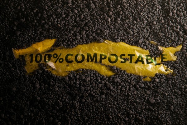 Biodegradable and Compostable Plastic Concept Composted Polythene